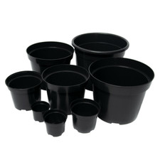Black Plastic Plant Pot Flower