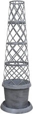 Flower Tower Pot Modern Grey