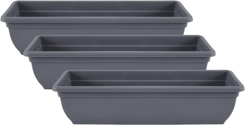 60cm grey trough planters - 60cm,