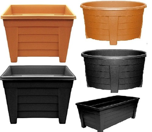 Plastic long square oval plant - square,