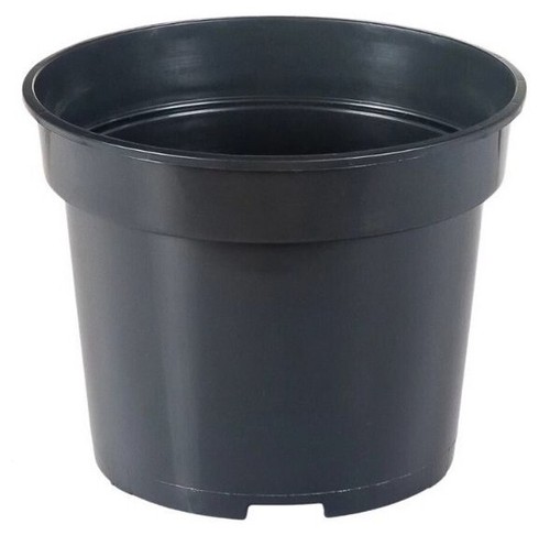 Black plastic plant pots - black, small